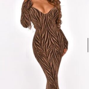 Tiger midi glitter dress